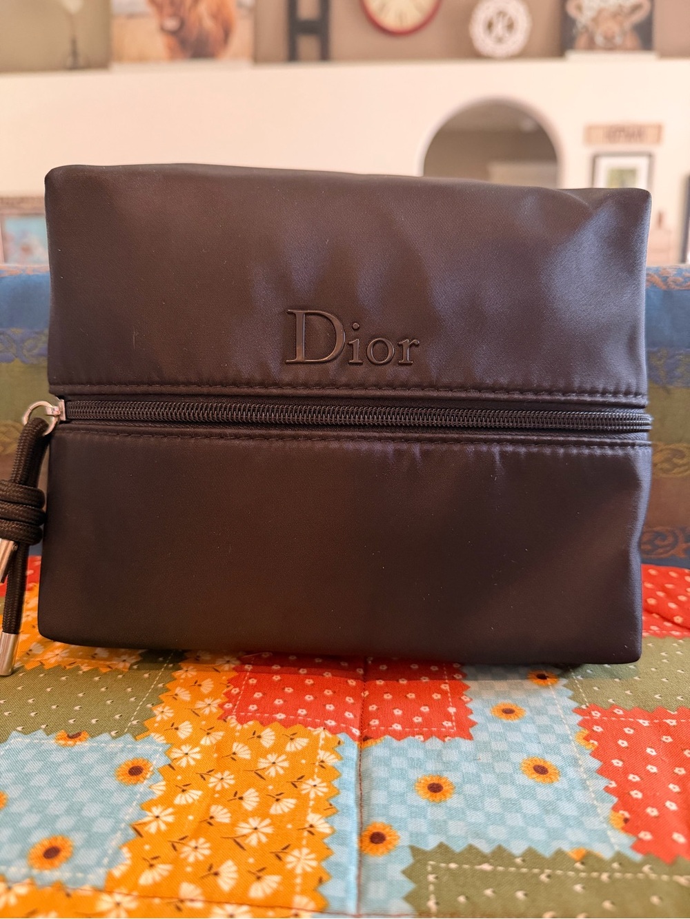 Dior Rich Black Nylon Toiletry/Cosmetics Pouch